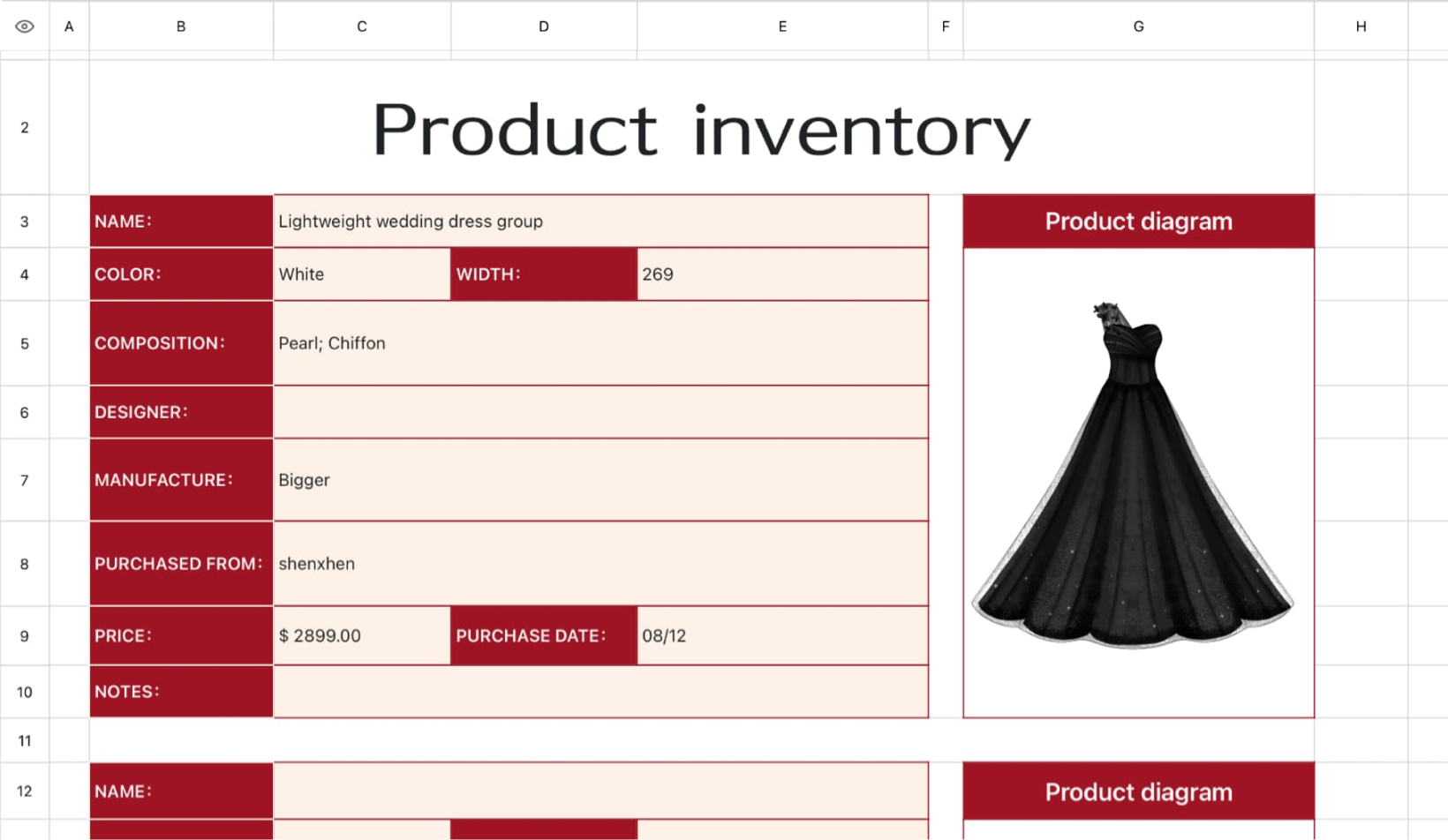 Product inventory 1